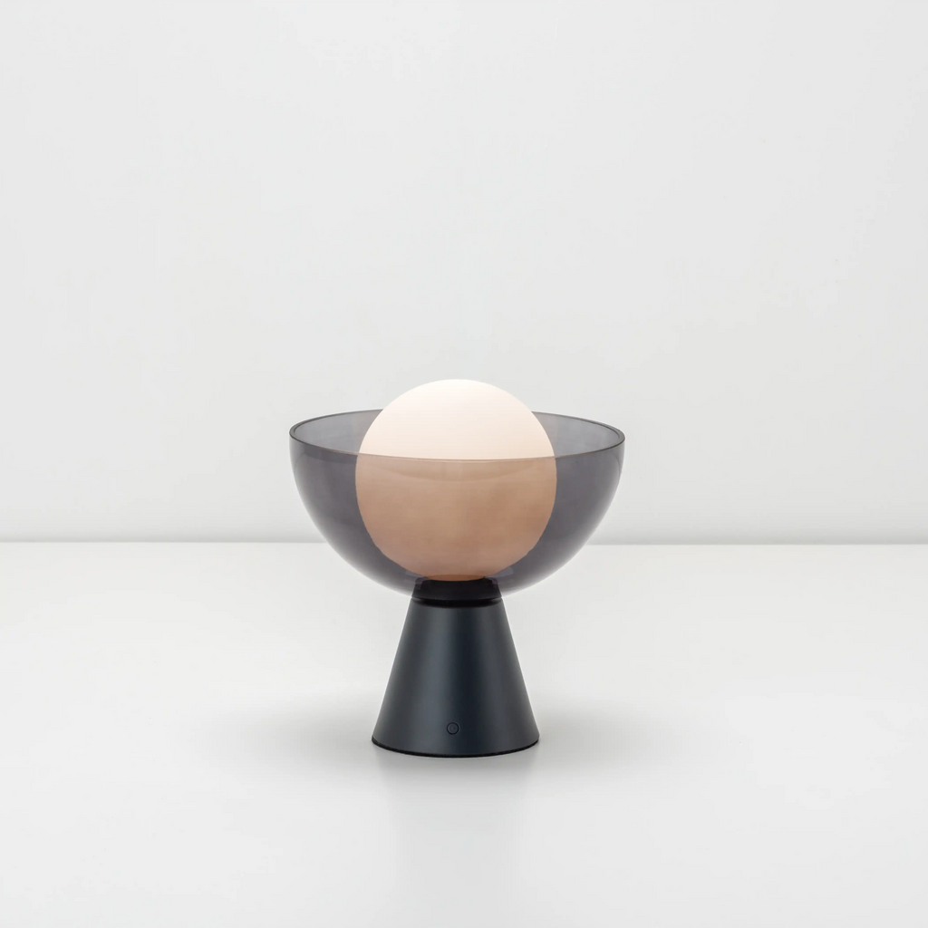 houseof Bowl Cordless Table Lamp | Charcoal