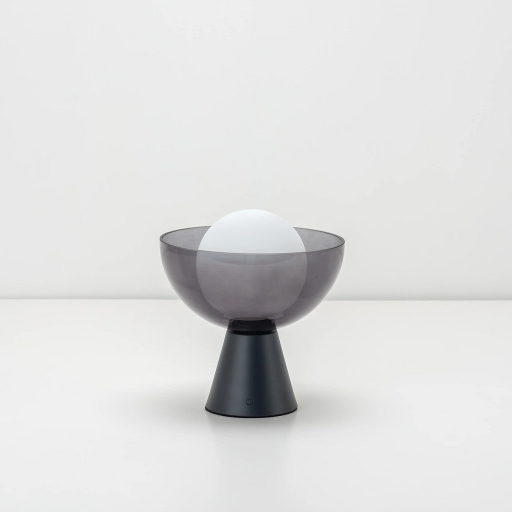 houseof Bowl Cordless Table Lamp | Charcoal