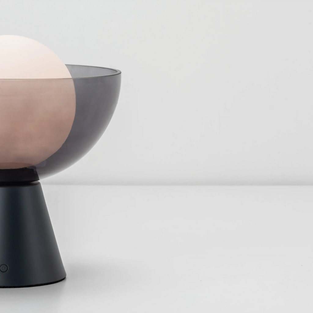 houseof Bowl Cordless Table Lamp | Charcoal