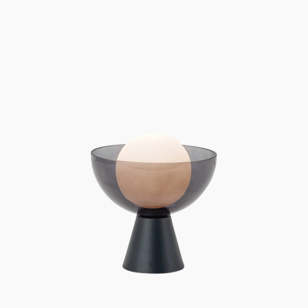 houseof Bowl Cordless Table Lamp | Charcoal