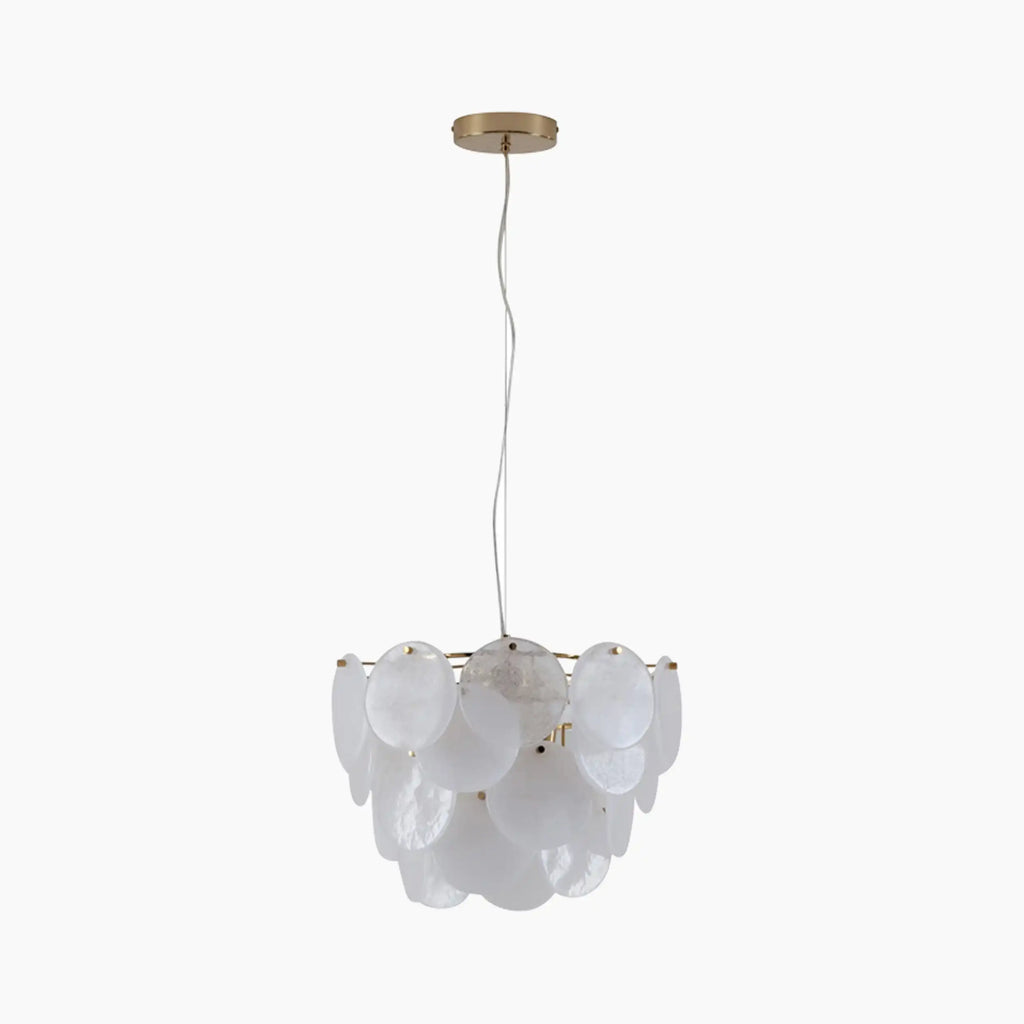 houseof Glass Disk Chandelier Ceiling Light | White
