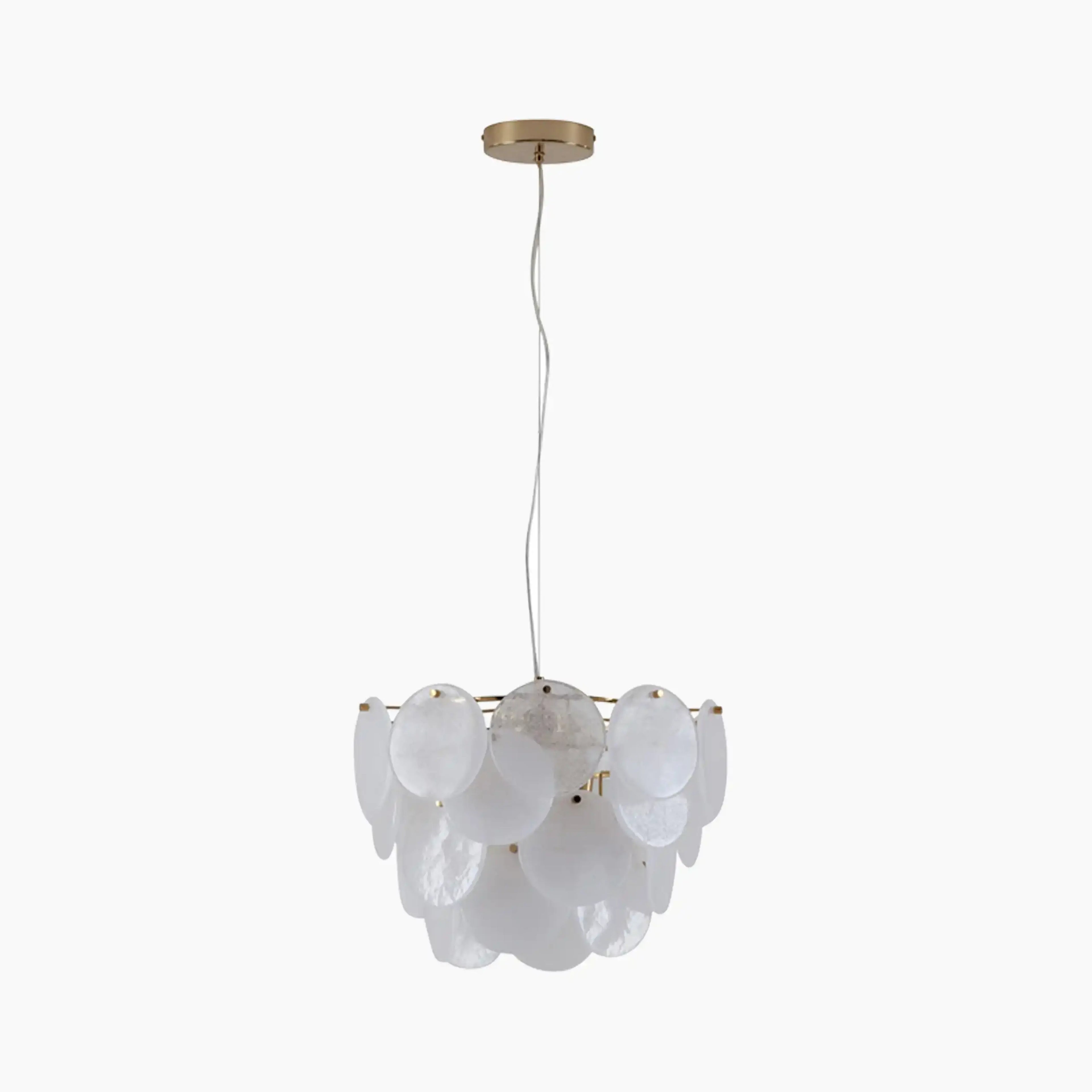 houseof Glass Disk Chandelier Ceiling Light | White