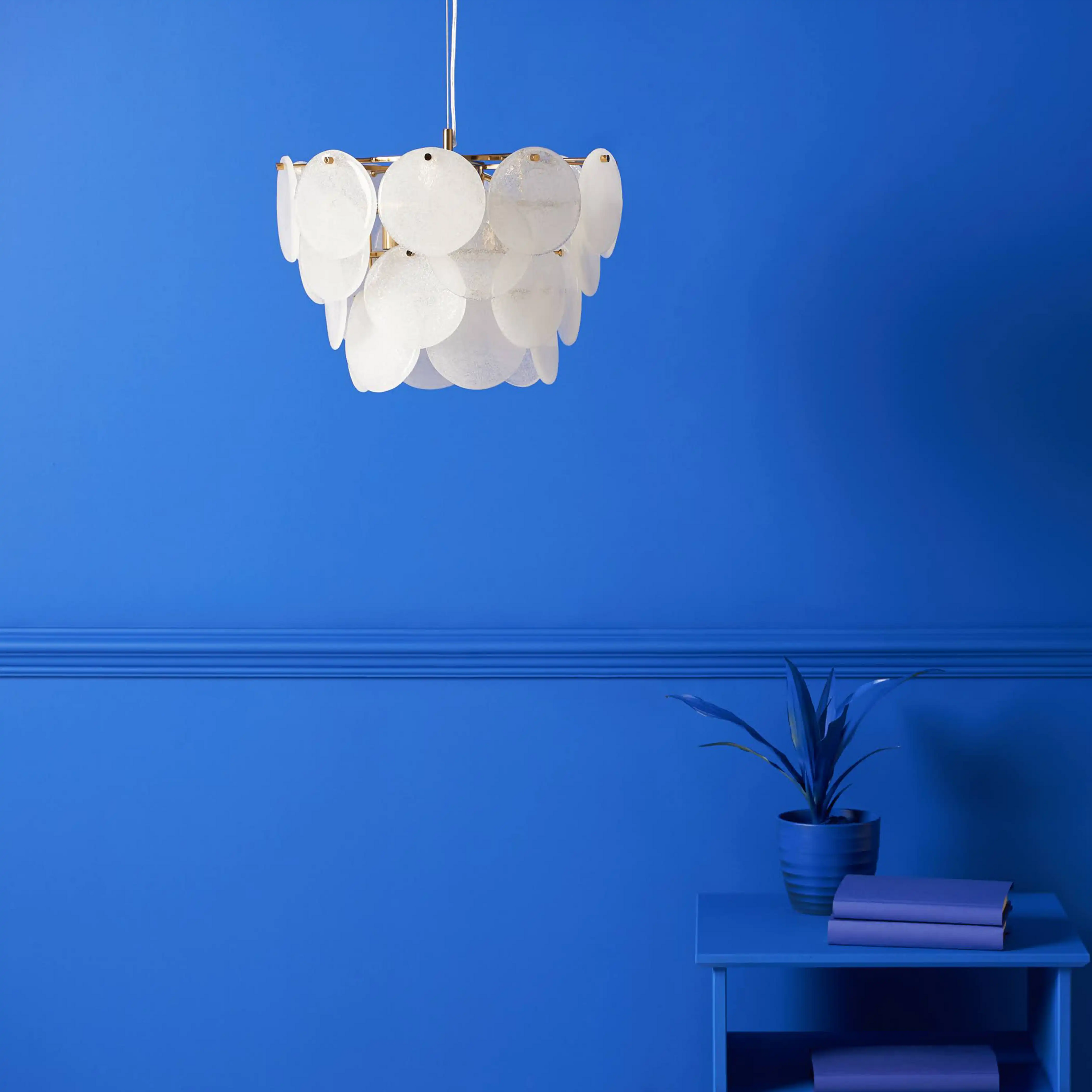 houseof Glass Disk Chandelier Ceiling Light | White