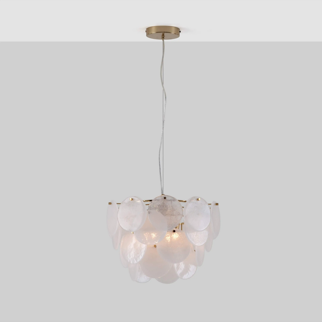 houseof Glass Disk Chandelier Ceiling Light | White