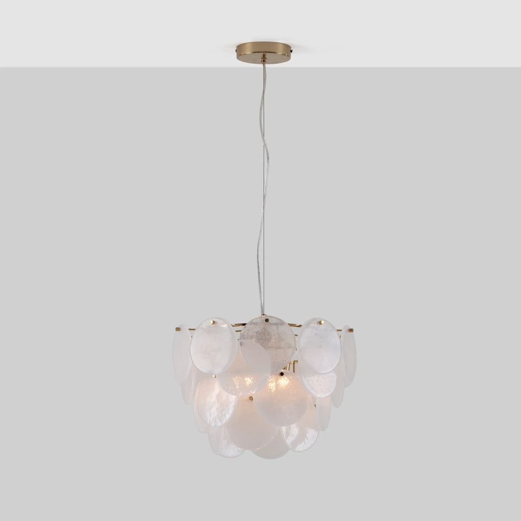 houseof Glass Disk Chandelier Ceiling Light | White