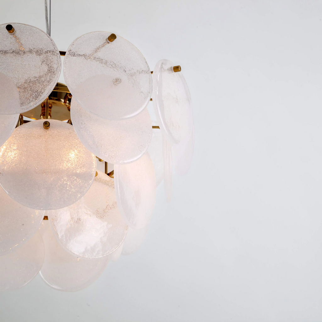 houseof Glass Disk Chandelier Ceiling Light | White