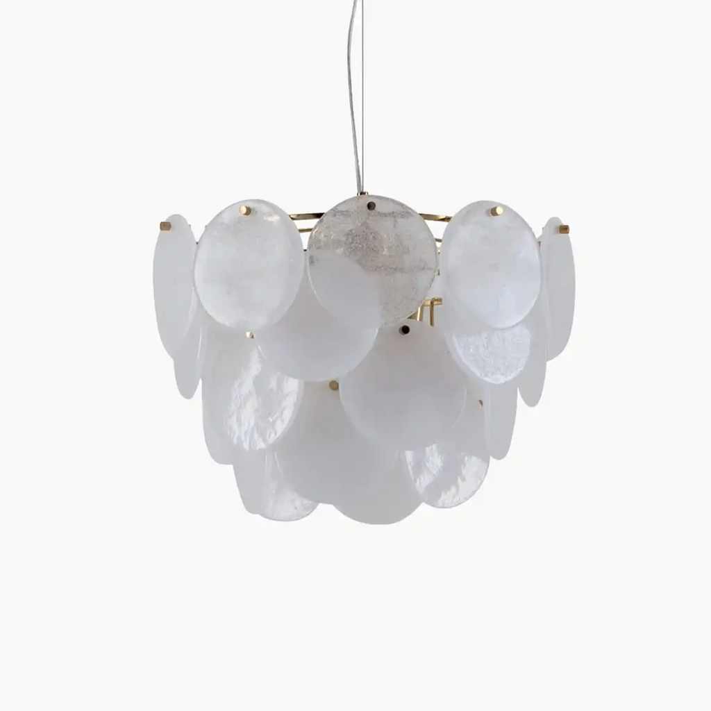 houseof Glass Disk Chandelier Ceiling Light | White