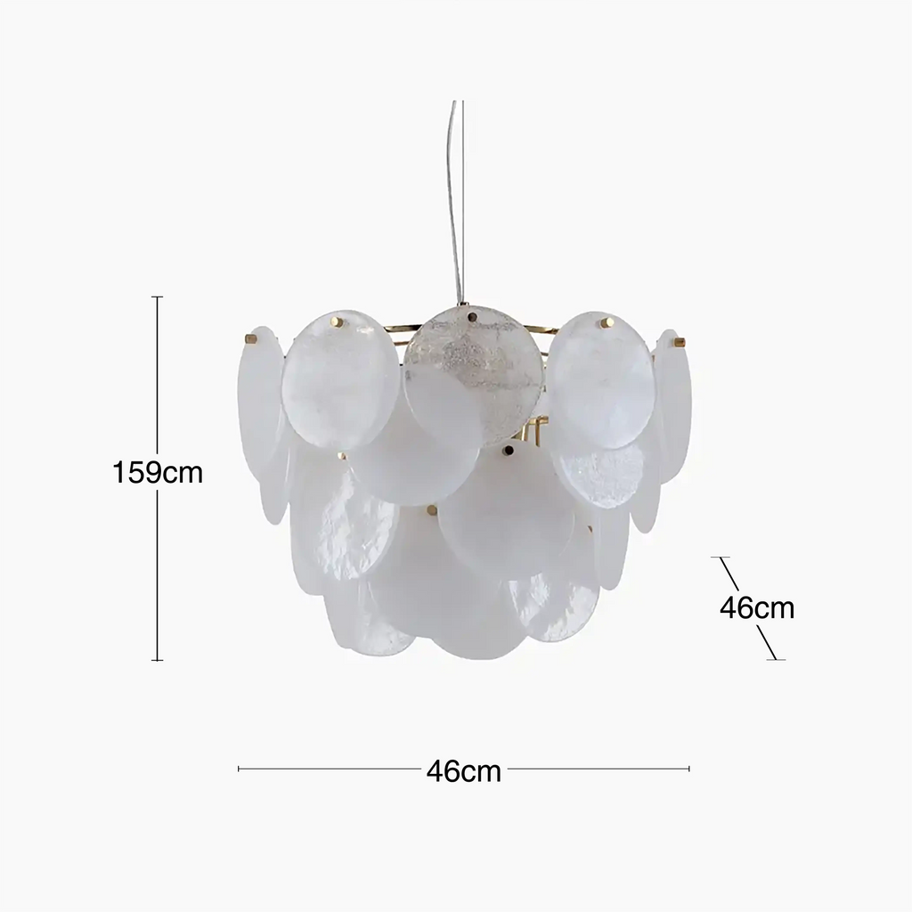houseof Glass Disk Chandelier Ceiling Light | White
