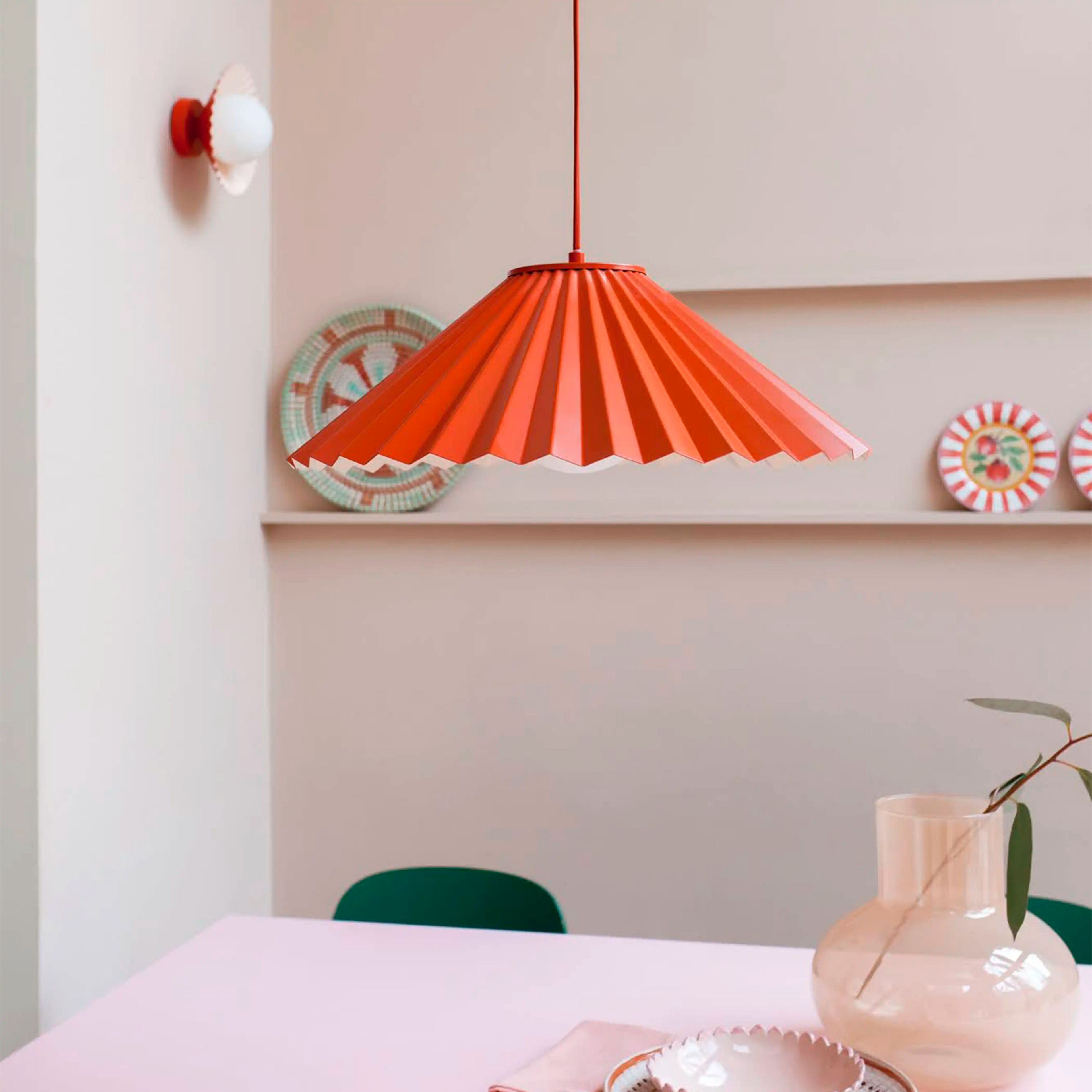 houseof Pleat Ceiling Light | Red