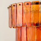 houseof Glass 3 Tiered Chandelier | Amber Orange