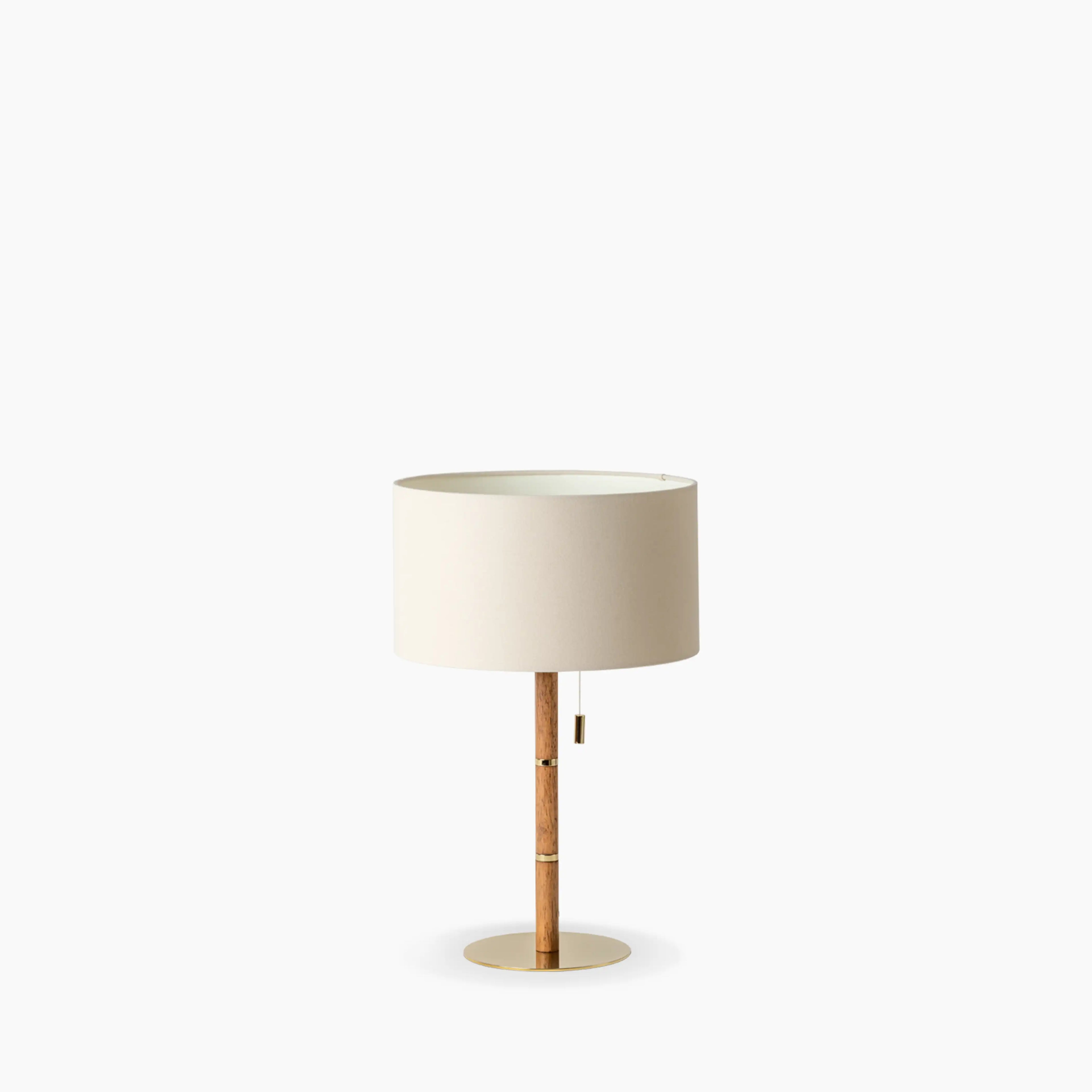 houseof Wooden Table Lamp | Natural Linen & Brass
