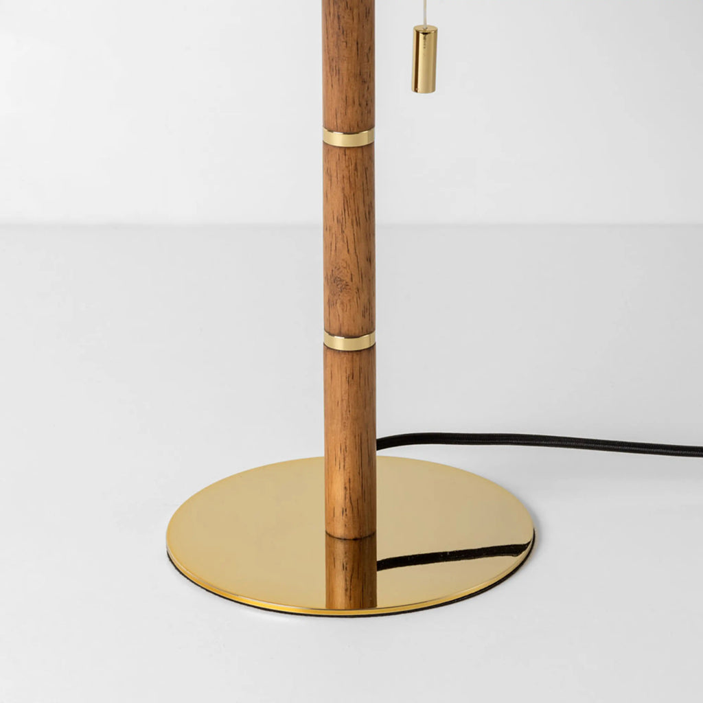 houseof Wooden Table Lamp | Natural Linen & Brass