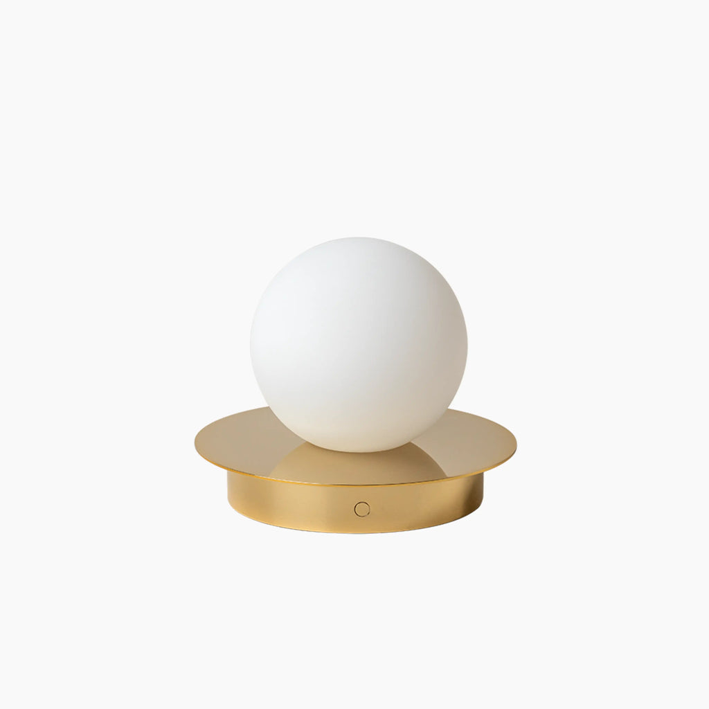 houseof Opal Disk Cordless Table Lamp | Brass