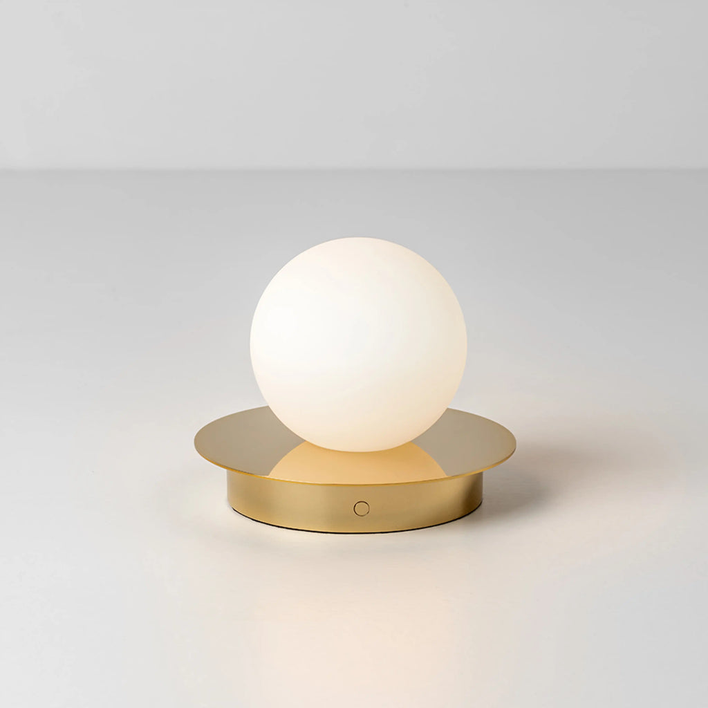 houseof Opal Disk Cordless Table Lamp | Brass