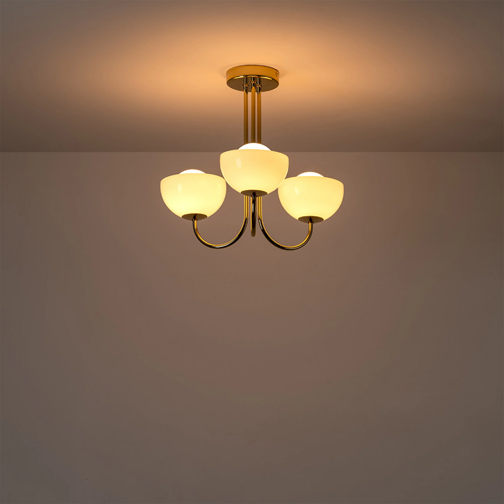 houseof 3 Light Bowl Ceiling Light | Brass