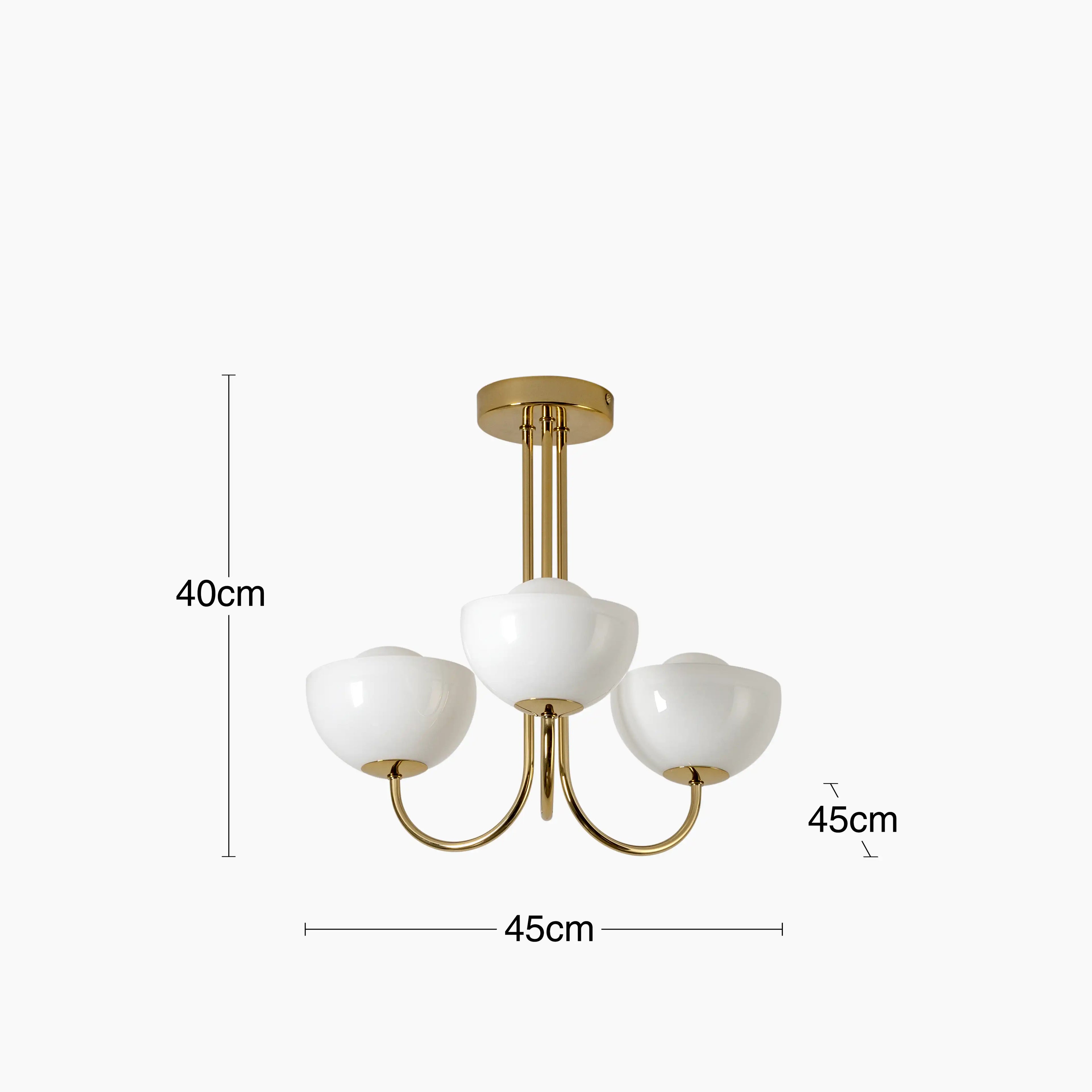 houseof 3 Light Bowl Ceiling Light | Brass