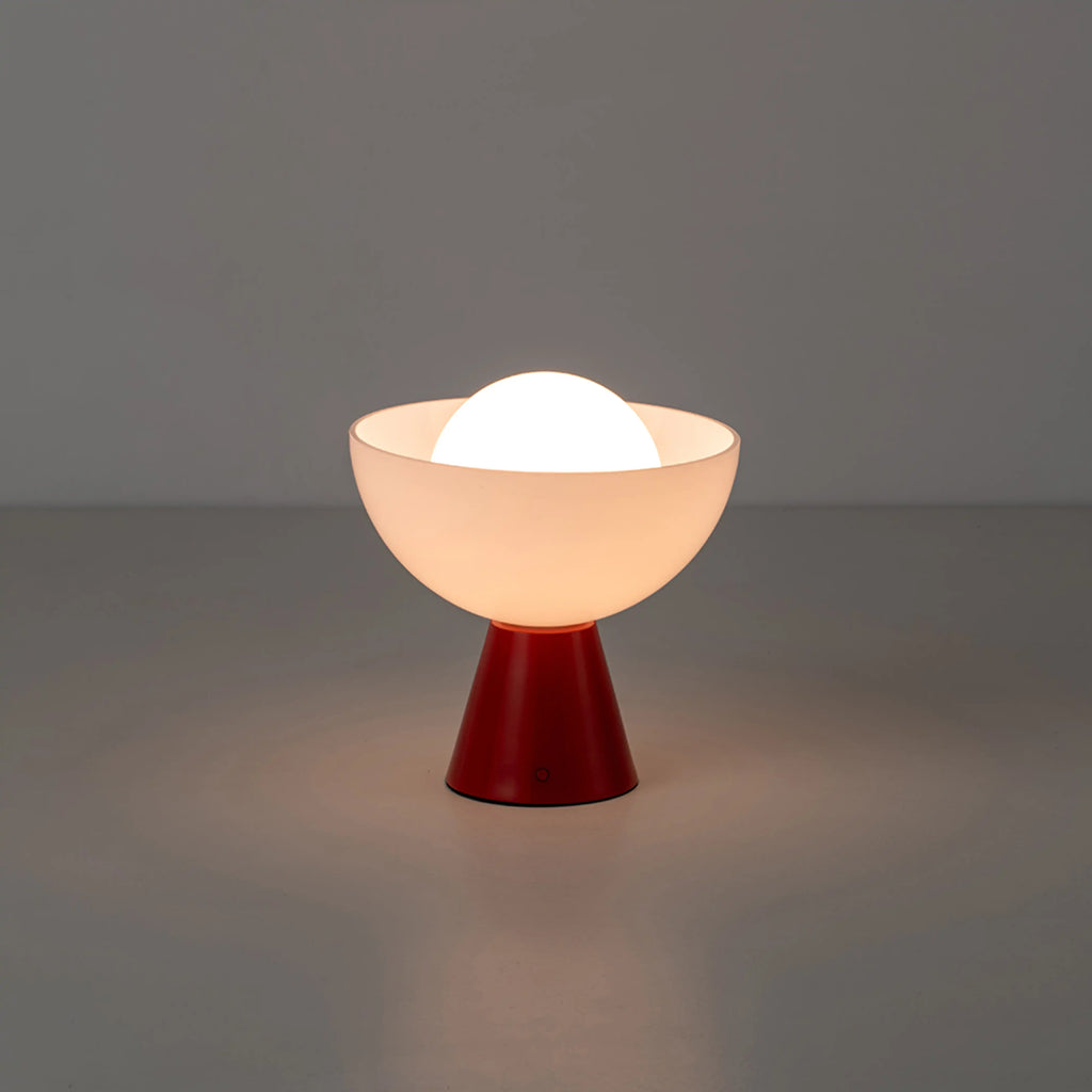 houseof Bowl Cordless Table Lamp | Jam Red
