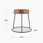 Austen Low Stool | Vintage Tan Faux Leather & Rustic