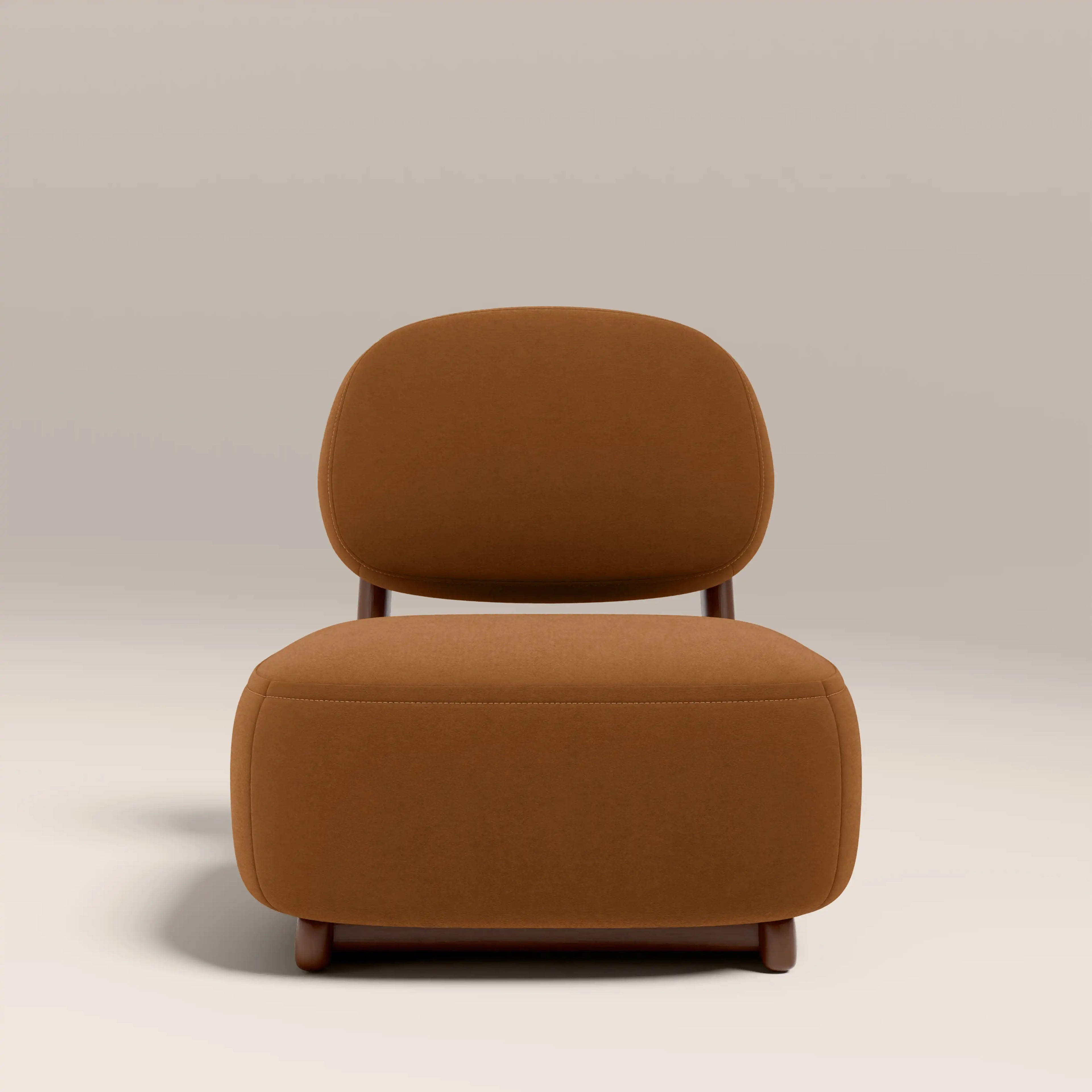 Didsbury Accent Chair | Caramel Brown Sustainable Mohair Velvet & Walnut