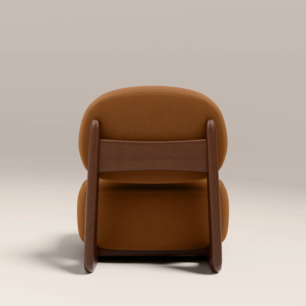 Didsbury Accent Chair | Caramel Brown Sustainable Mohair Velvet & Walnut