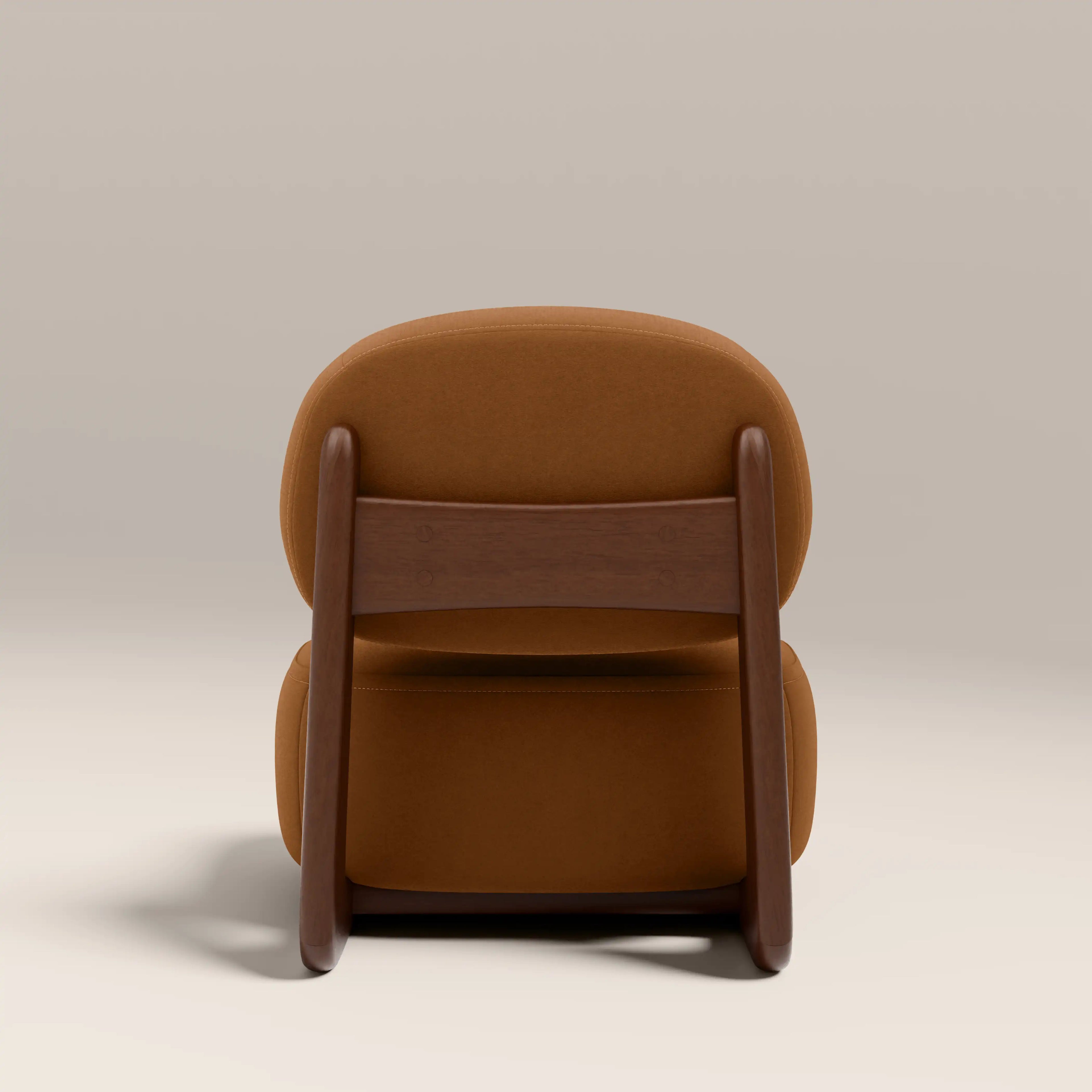 Didsbury Accent Chair | Caramel Brown Sustainable Mohair Velvet & Walnut