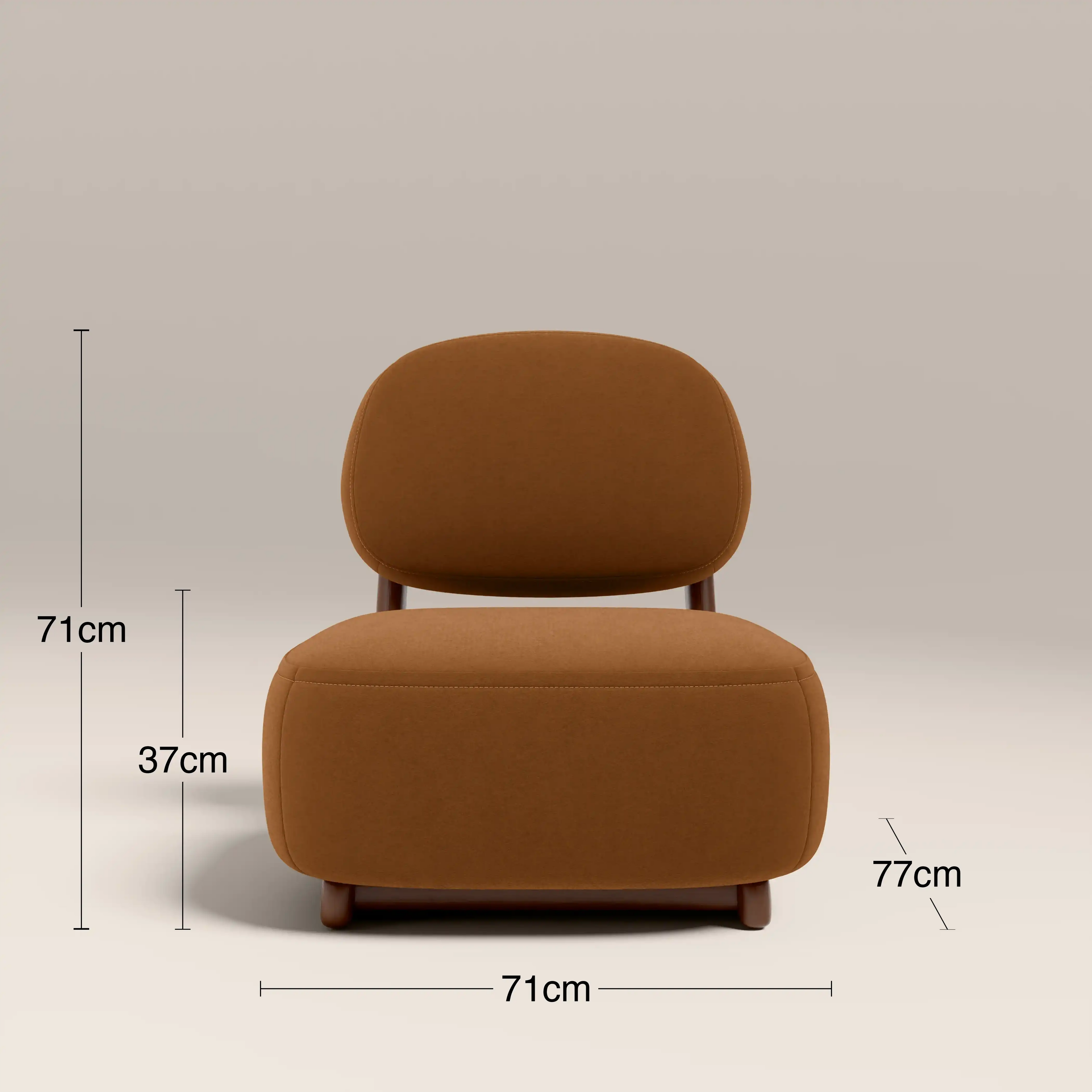 Didsbury Accent Chair | Caramel Brown Sustainable Mohair Velvet & Walnut