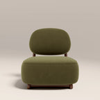 Didsbury Accent Chair | Moss Green Sustainable Mohair Velvet & Walnut