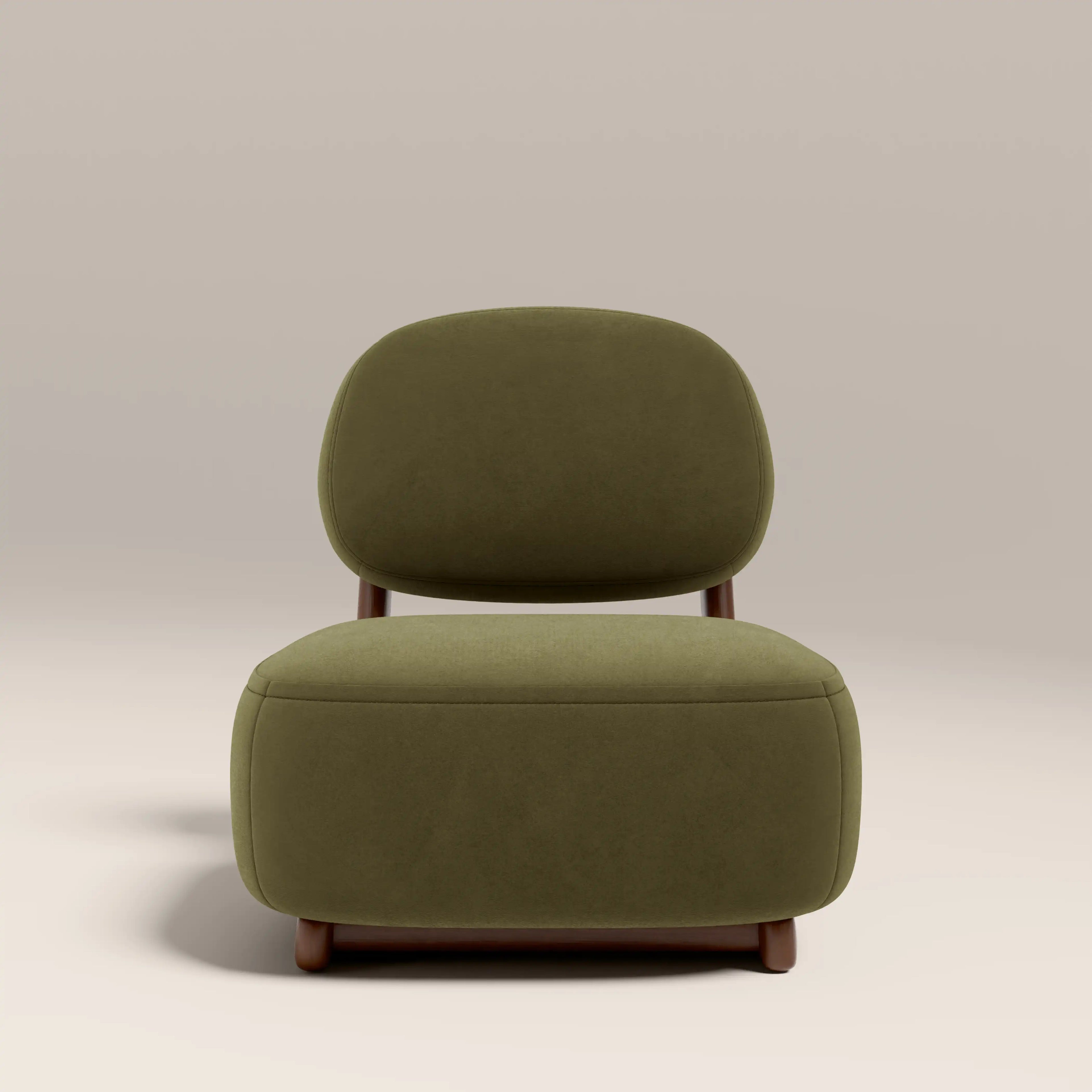 Didsbury Accent Chair | Moss Green Sustainable Mohair Velvet & Walnut
