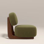 Didsbury Accent Chair | Moss Green Sustainable Mohair Velvet & Walnut