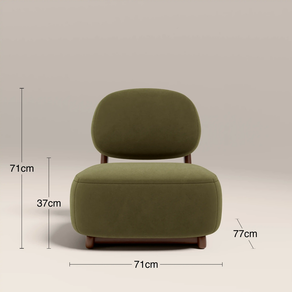 Didsbury Accent Chair | Moss Green Sustainable Mohair Velvet & Walnut