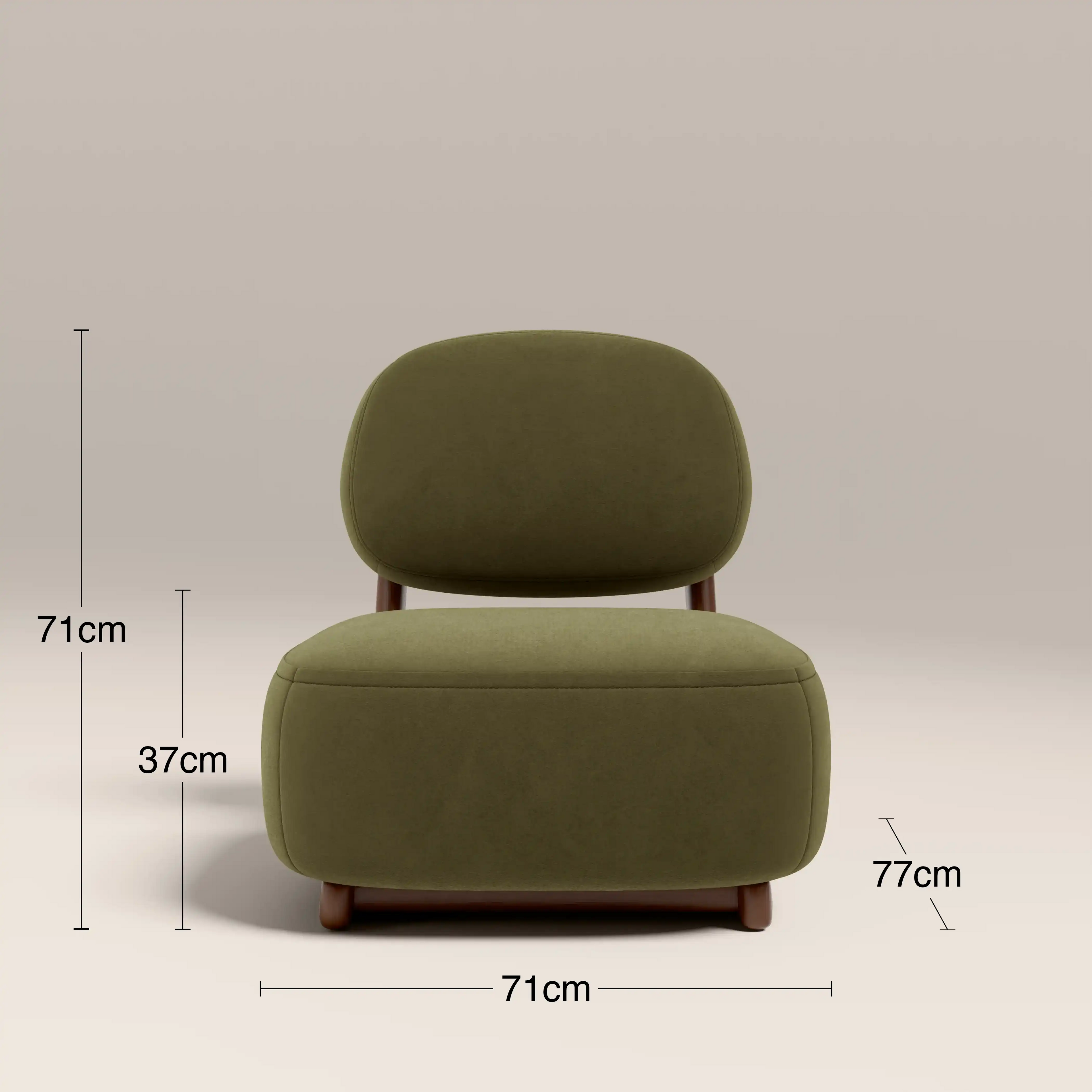 Didsbury Accent Chair | Moss Green Sustainable Mohair Velvet & Walnut