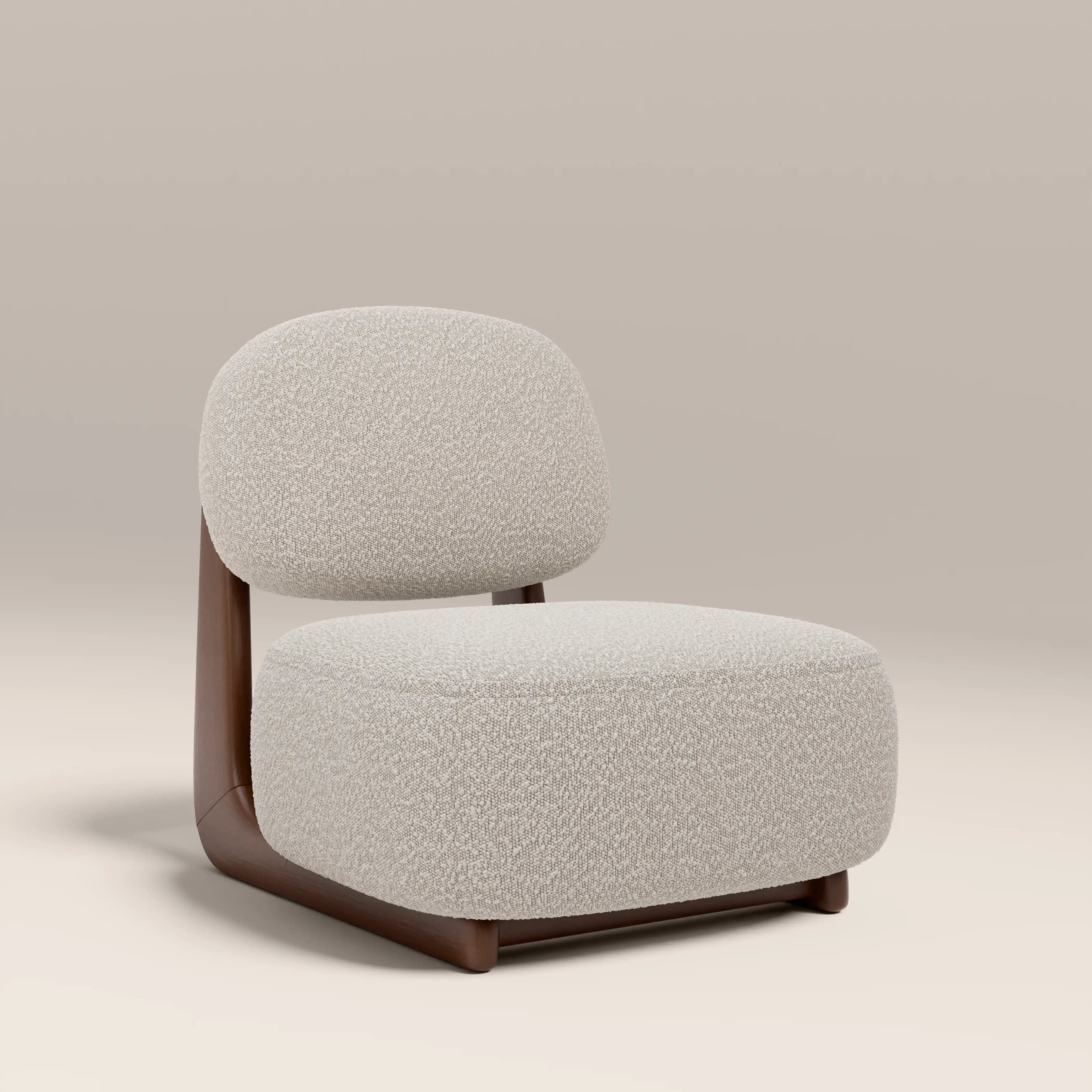 Didsbury Accent Chair | Speckled Stone Sustainable Boucle & Walnut