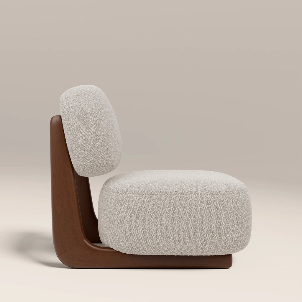 Didsbury Accent Chair | Speckled Stone Sustainable Boucle & Walnut