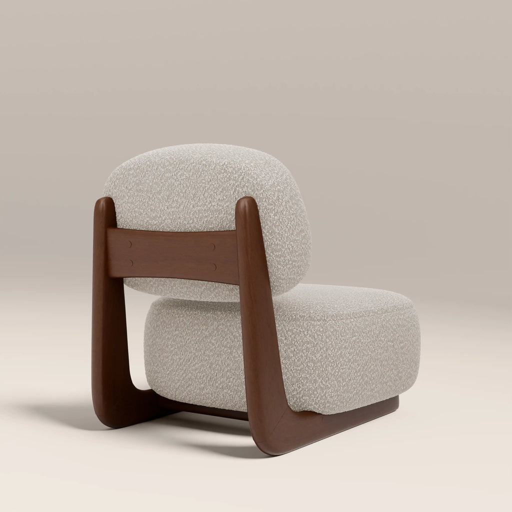 Didsbury Accent Chair | Speckled Stone Sustainable Boucle & Walnut