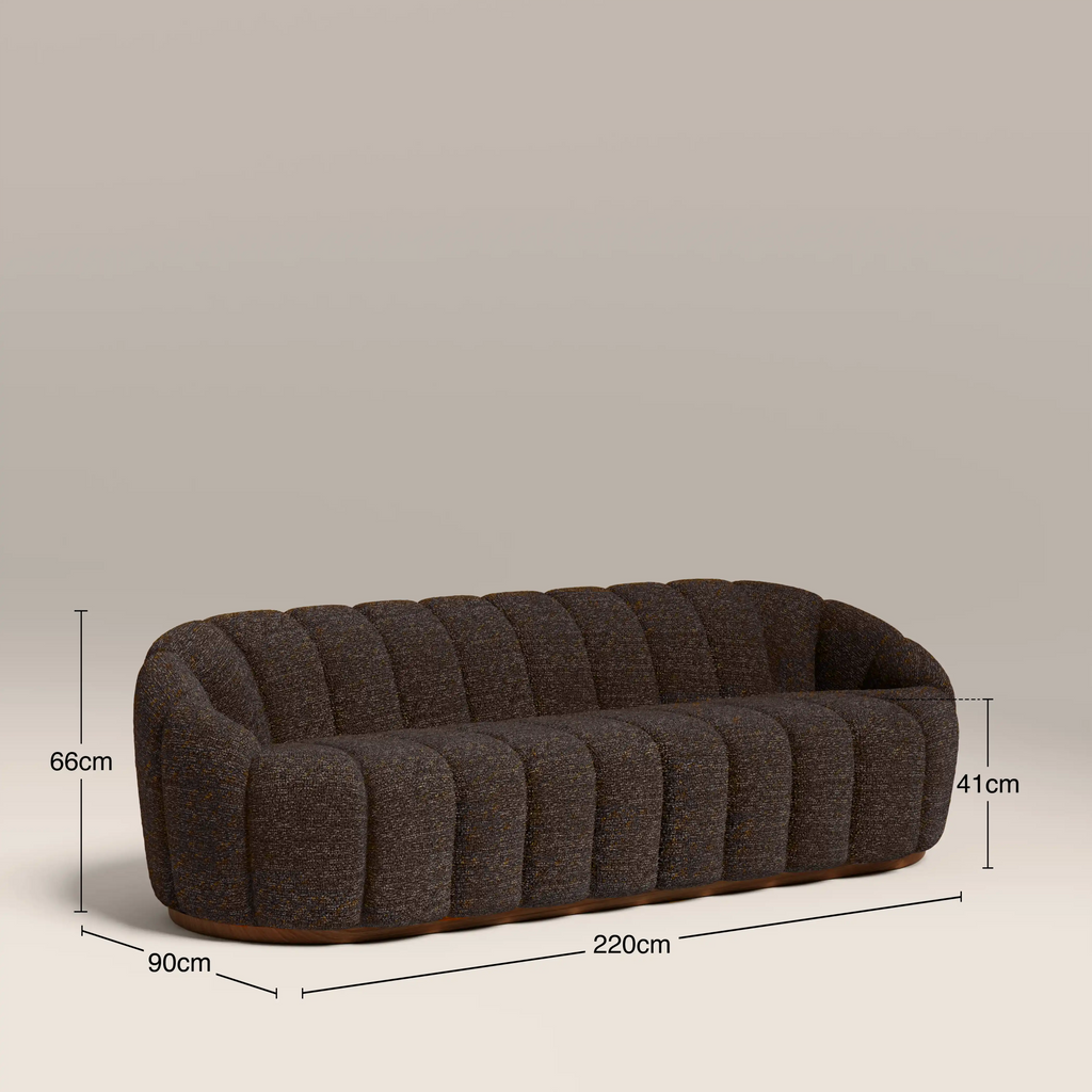 Ivy 3 Seater Sofa | Speckled Espresso Boucle