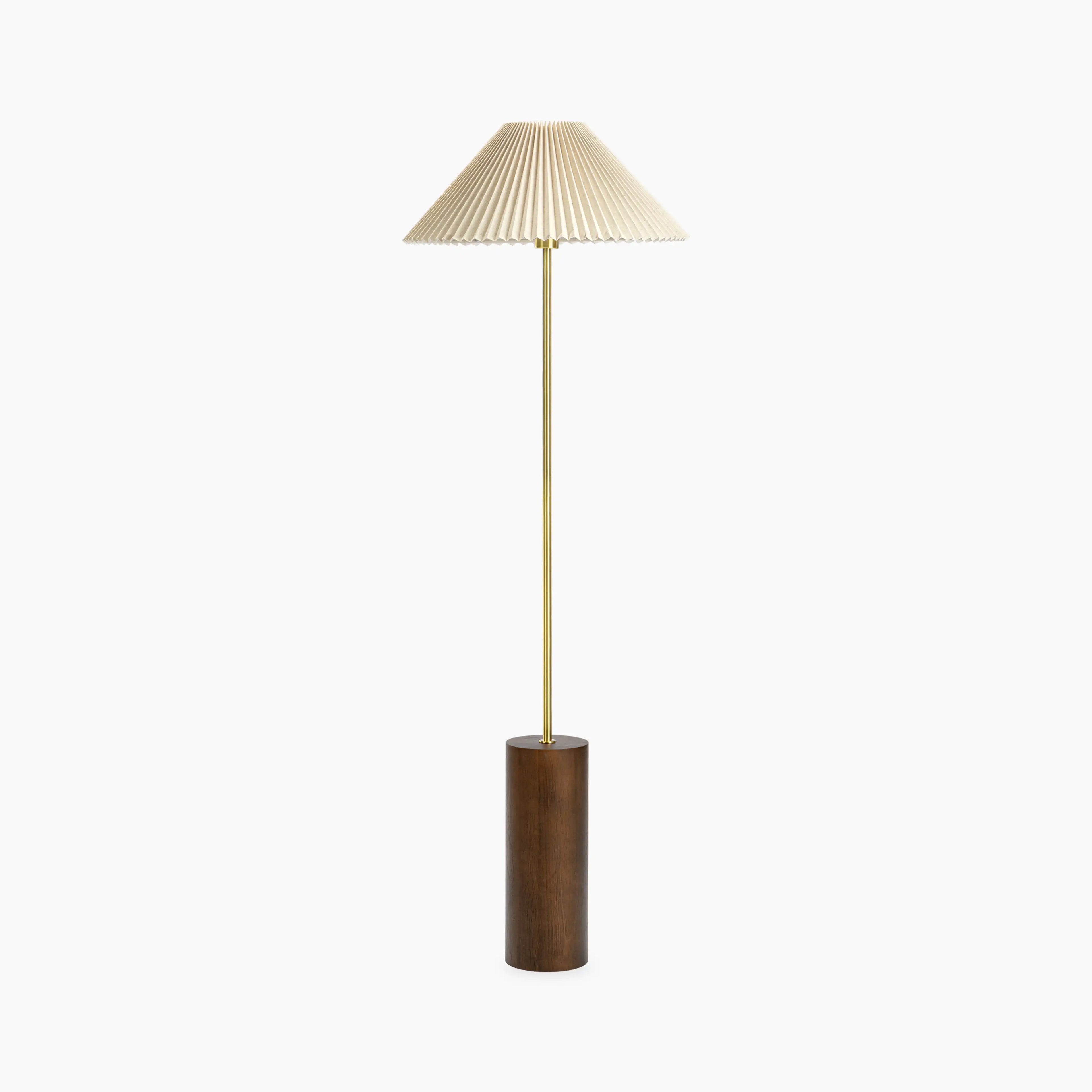 Danika Floor Lamp | Natural Linen & Walnut
