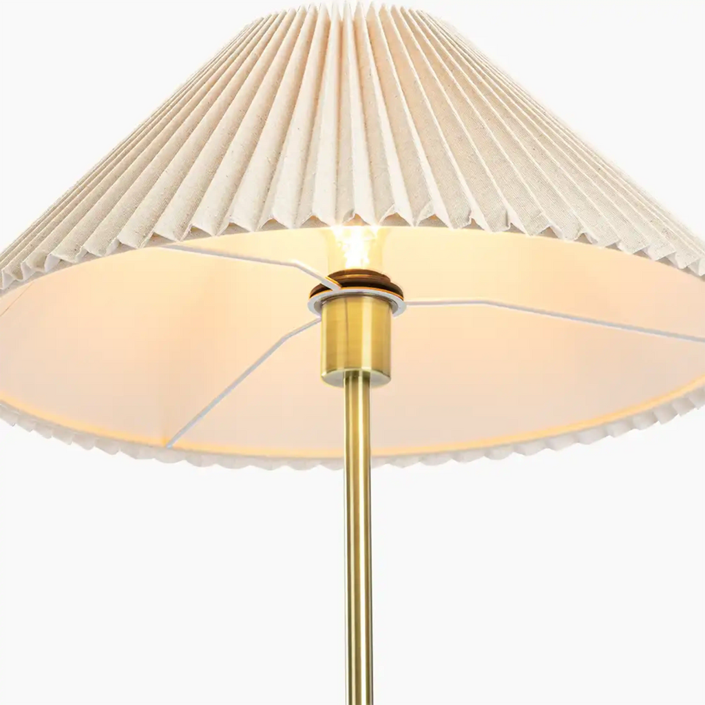 Danika Floor Lamp | Natural Linen & Walnut