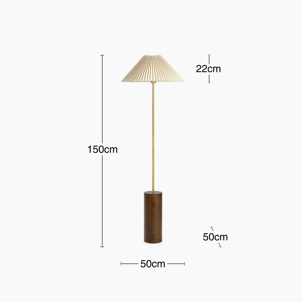 Danika Floor Lamp | Natural Linen & Walnut