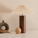 Danika Table Lamp | Natural Linen & Walnut