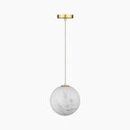 Esme Globe Pendant Light | Marbled Glass & Brass