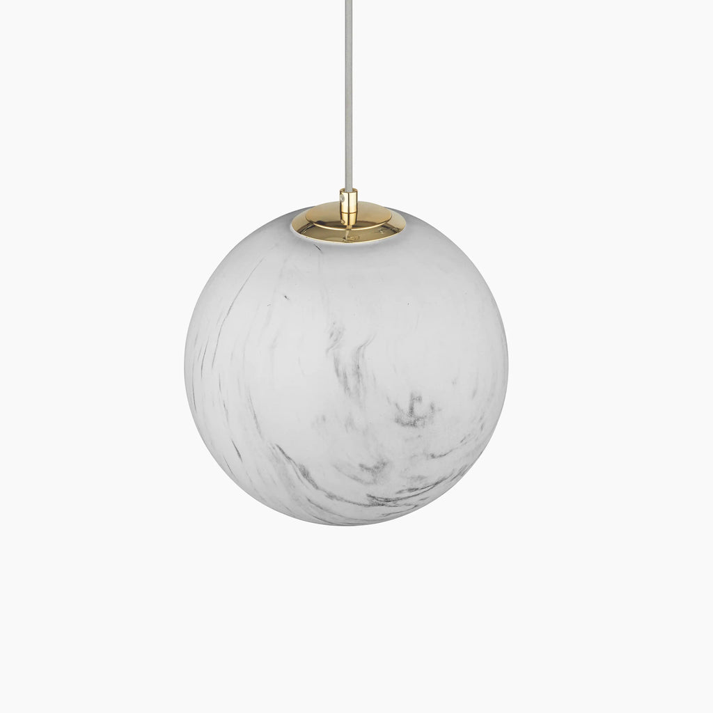 Esme Globe Pendant Light | Marbled Glass & Brass