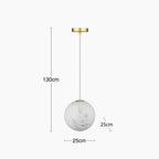 Esme Globe Pendant Light | Marbled Glass & Brass