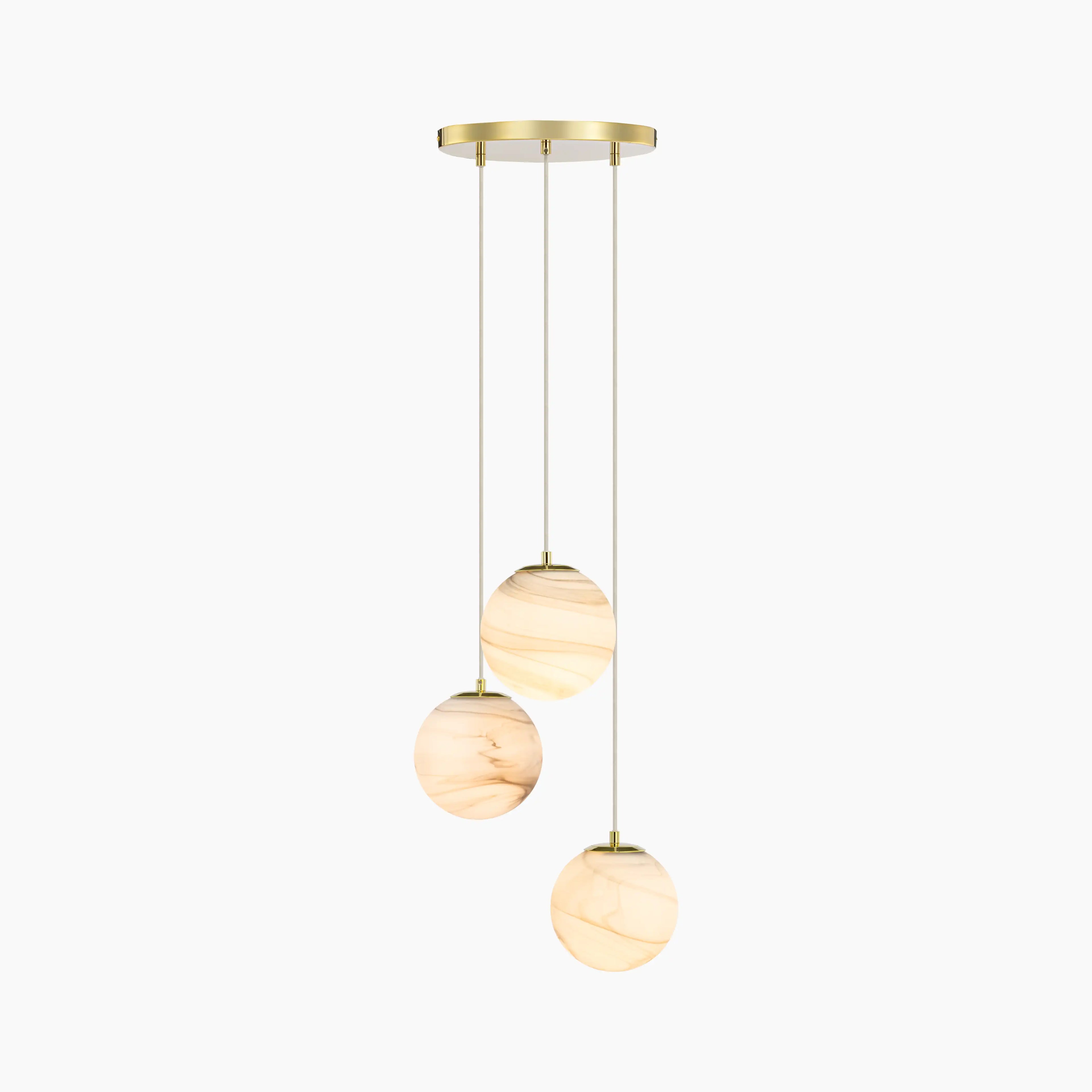 Esme Globe Cluster Pendant Light | Marbled Glass & Brass