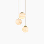 Esme Globe Cluster Pendant Light | Marbled Glass & Brass