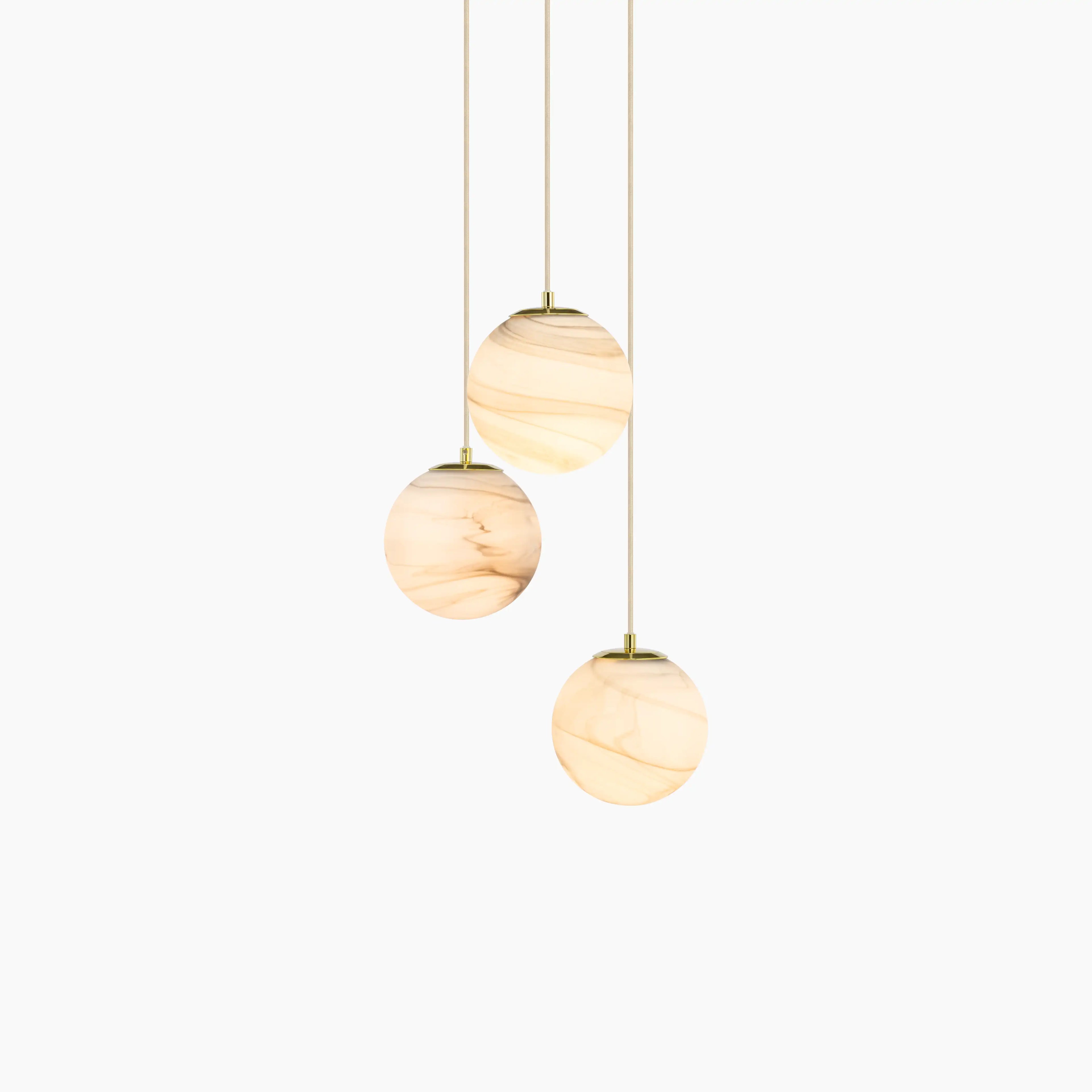 Esme Globe Cluster Pendant Light | Marbled Glass & Brass