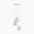 Esme Globe Cluster Pendant Light | Marbled Glass & Brass