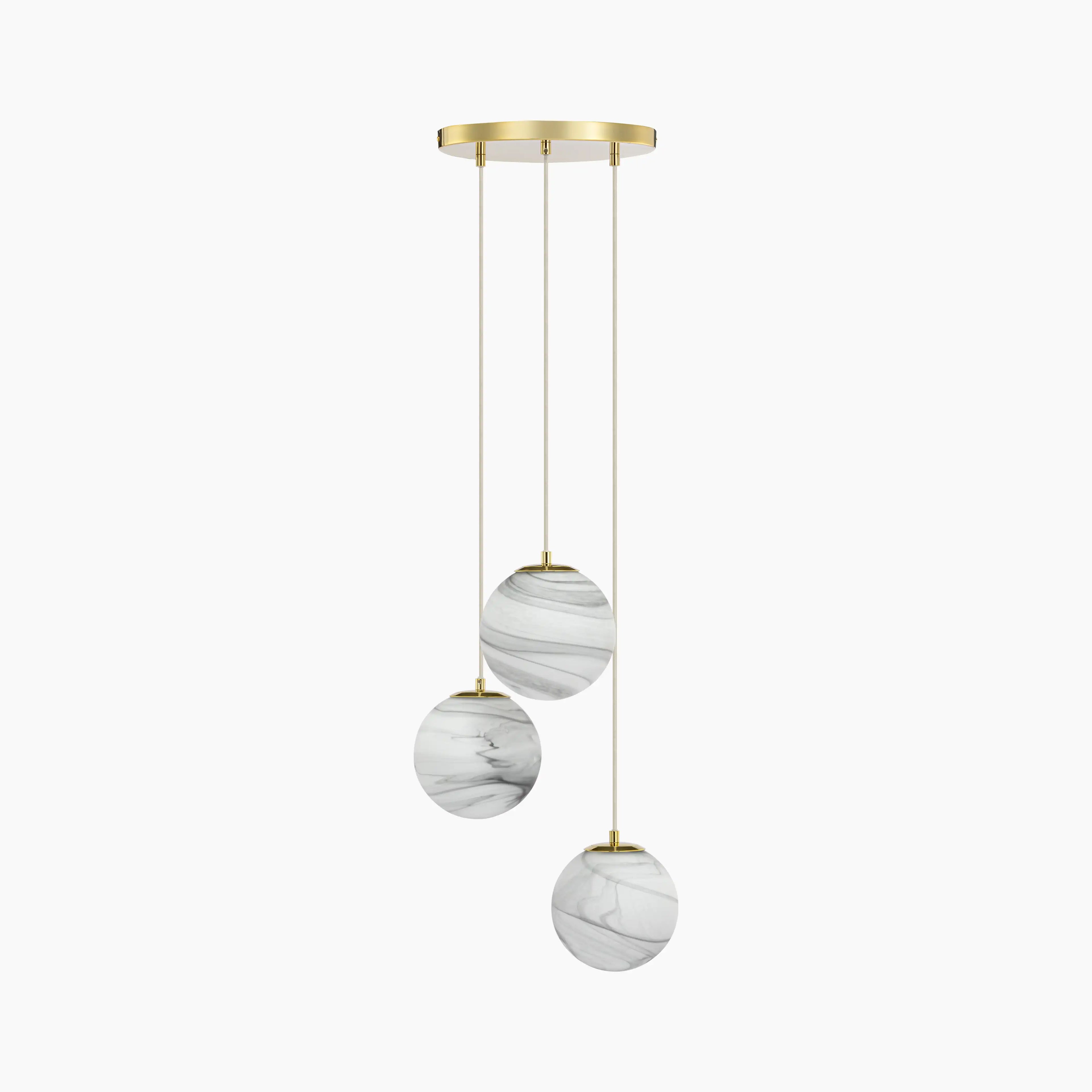 Esme Globe Cluster Pendant Light | Marbled Glass & Brass