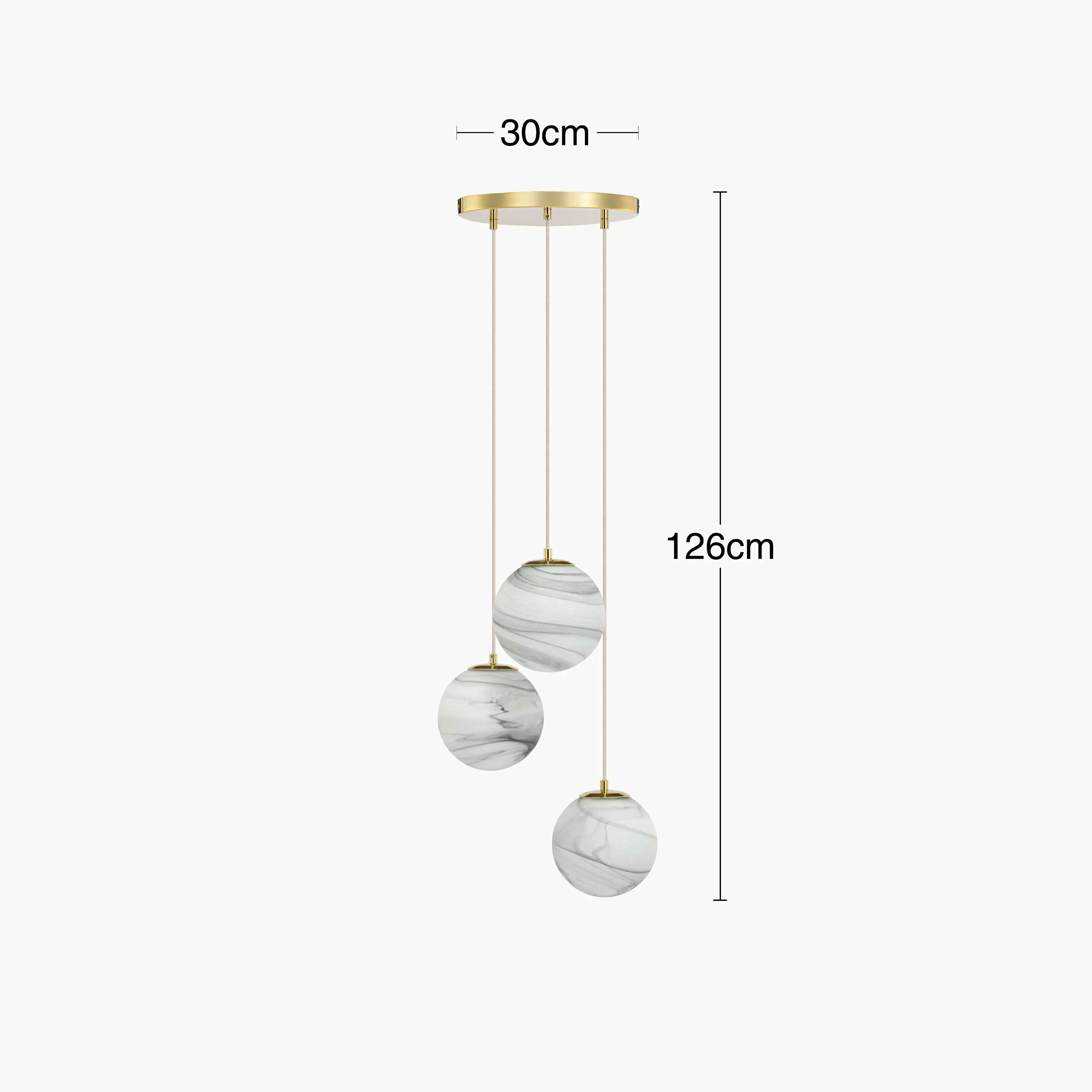 Esme Globe Cluster Pendant Light | Marbled Glass & Brass