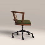 Lana Office Chair | Moss Green Sustainable Mohair Velvet & Walnut