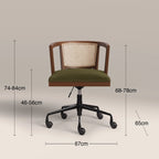 Lana Office Chair | Moss Green Sustainable Mohair Velvet & Walnut